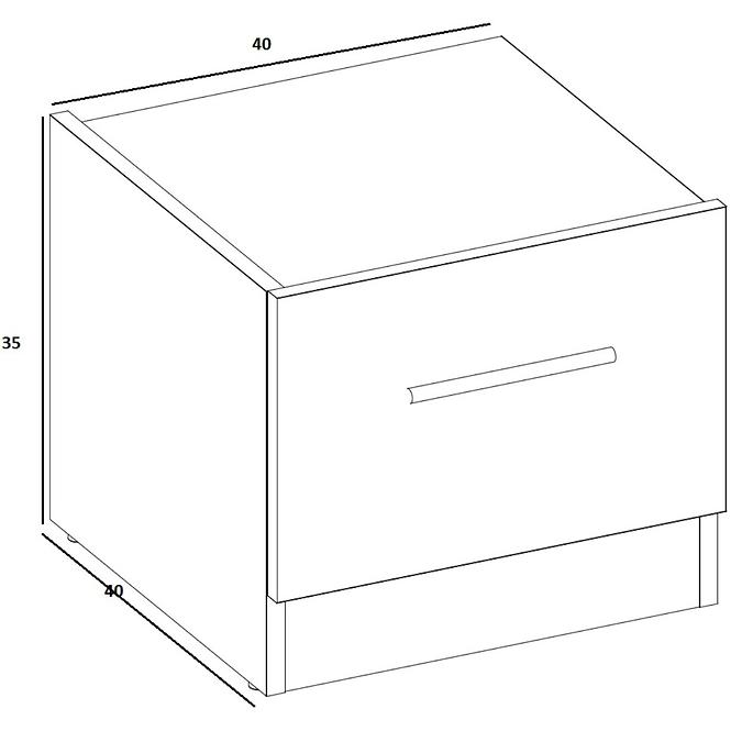 Lavý Nočný stolík DT-03L biely/dub styrling