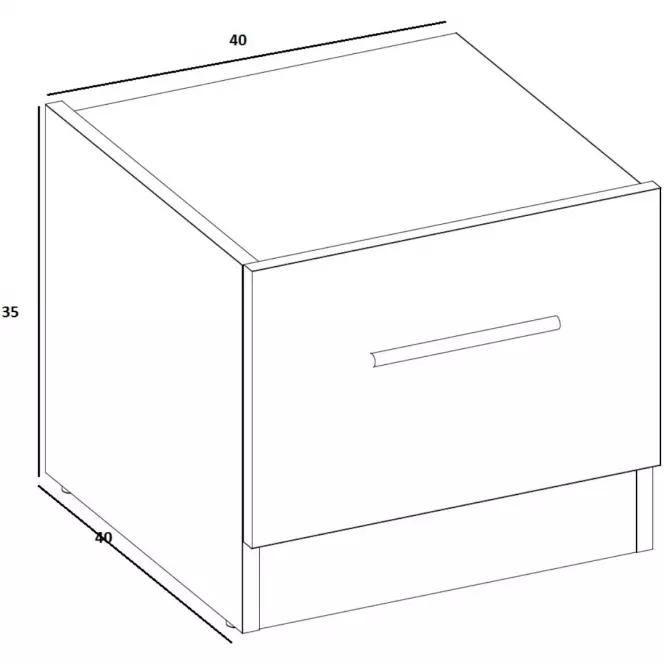 Lavý Nočný stolík DT-03L biely/dub styrling,2