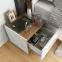 Lavý Nočný stolík DT-03L biely/dub styrling,5
