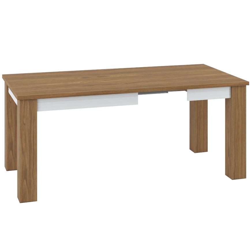 Rozkladací stôl 101/181x89cm Dallas 1501 Orech/Biely lesk/Biely