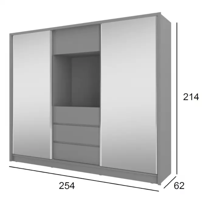 Skriňa TV 250 Grafit/Zrkadlo