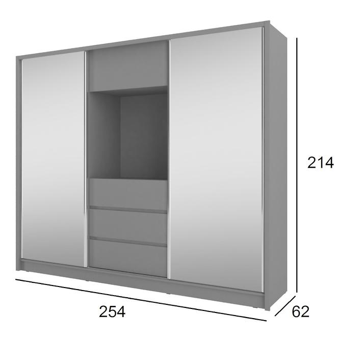 Skriňa TV 250 Grafit/Zrkadlo