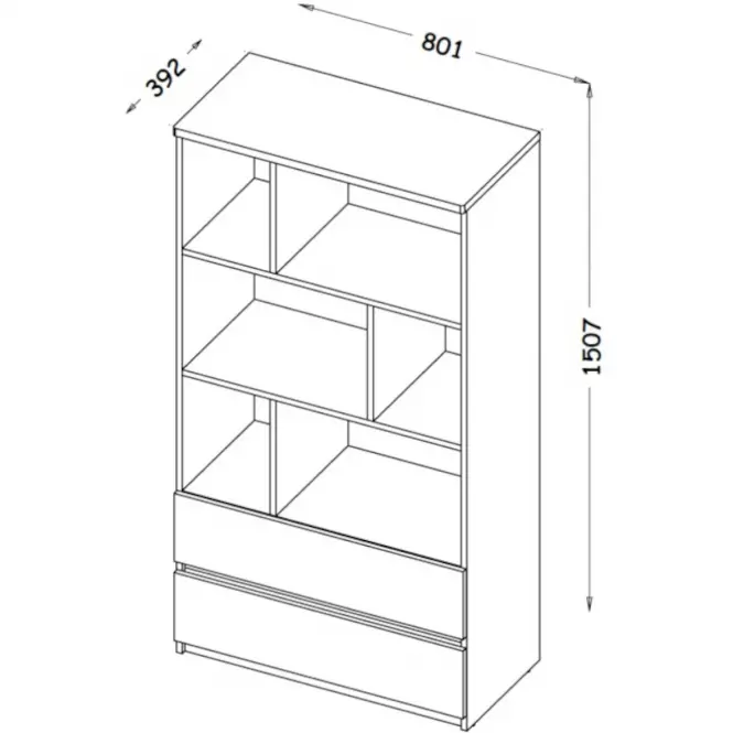 Regál Arca 2S AR4 Biely,2
