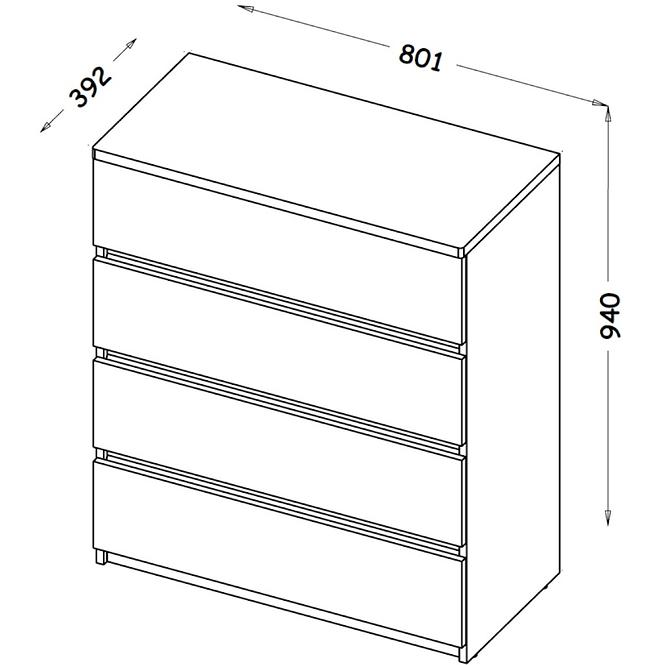 Komoda Arca 4S AR5 Biely