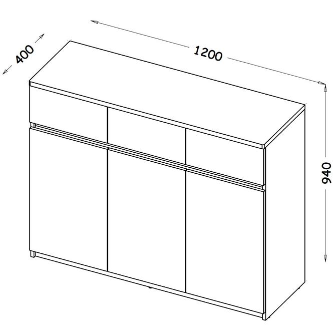 Komoda Arca 3D AR6 Biely