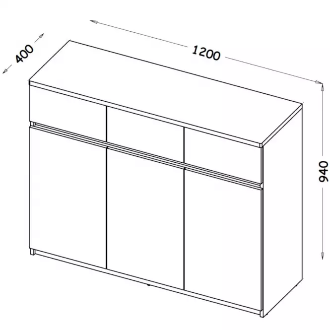 Komoda Arca 3D AR6 Biely,2