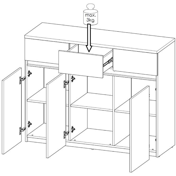 Komoda Arca 3D AR6 Biely