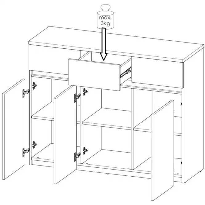 Komoda Arca 3D AR6 Biely,3