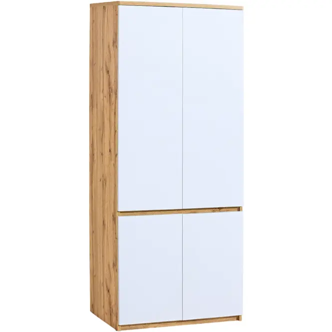 Skriňa Arca 80 cm – dub Wotan/biela arktická, štvordverová