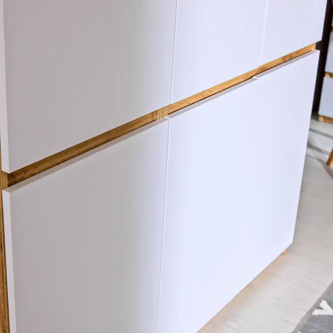 Skriňa Arca 80 cm – dub Wotan/biela arktická, štvordverová,12