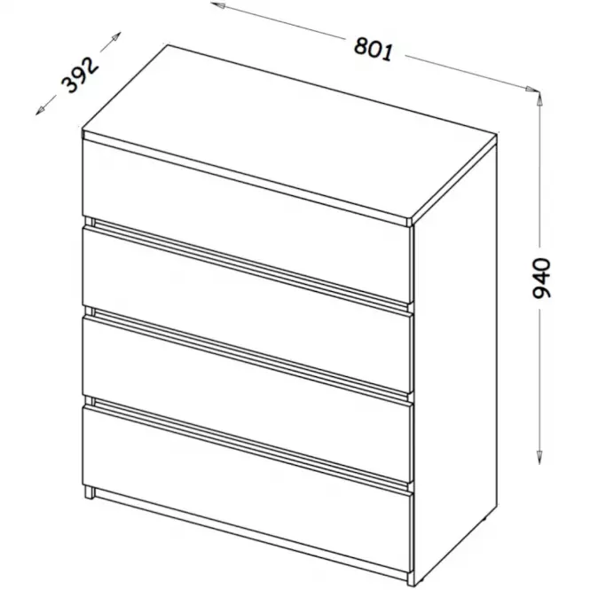 Komoda Arca 4S AR5 Dub Wotan/Biely,2