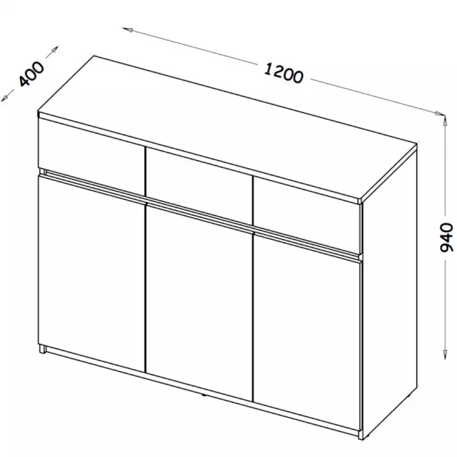 Komoda Arca 3D AR6 Dub Wotan/Biely