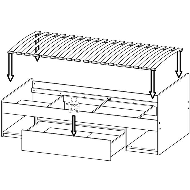 Posteľ  Arca AR9 Dub Wotan/Biely,4