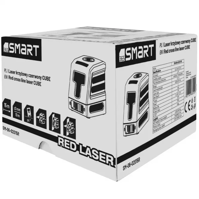 Smart Krížový laser červený Cube 15M,5