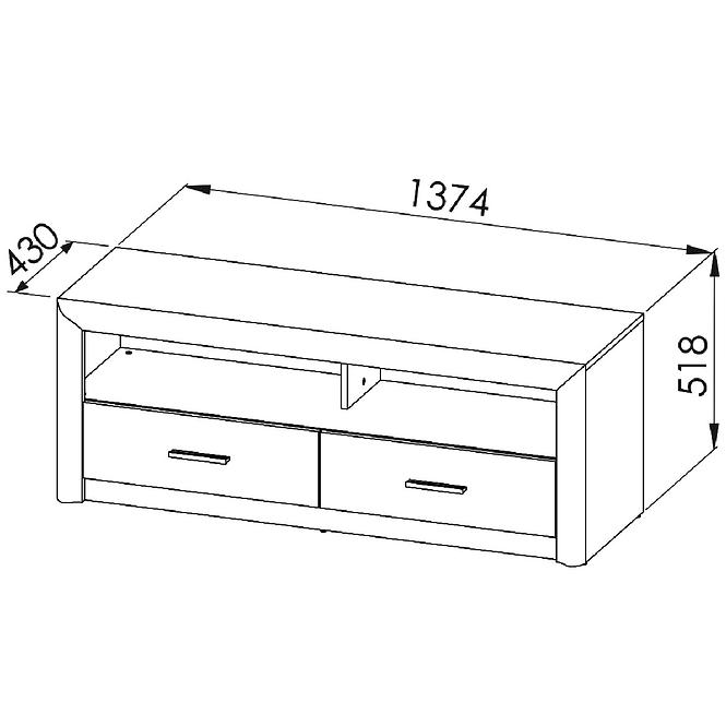 TV stolík 138 Castel 13 Sonoma/hľuzovka