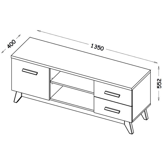 TV stolík D Sven SV5 Nash/borovica Andersen,2