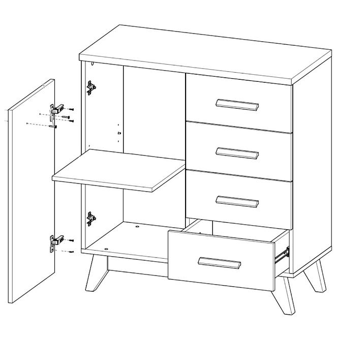 Komoda 1D4S Sven SV8 D Nash/borovica Andersen