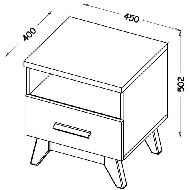 Nočný stolík D Sven SW15 Nash/borovica Andersen