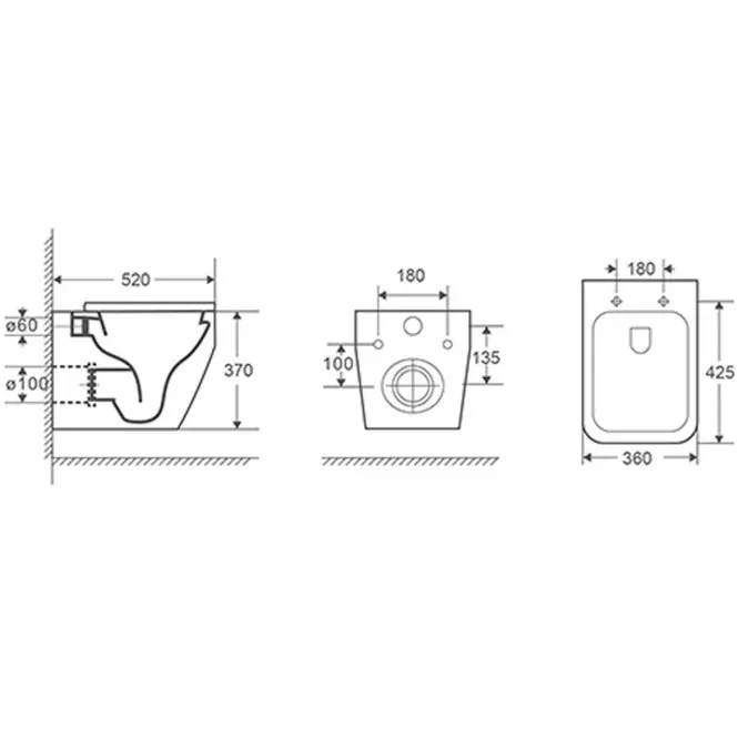 Závesná misa Loris to s doskou volne padajúca