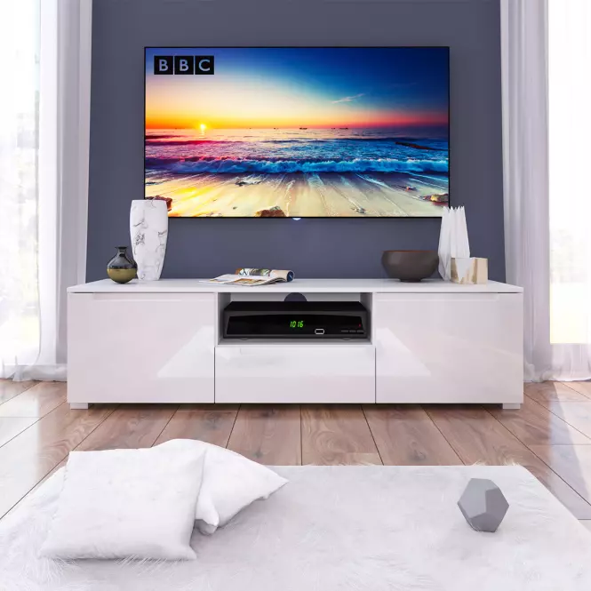TV stolík HILL  B biely lesk,4