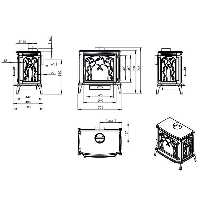 Krbové kachle Arica 11kW