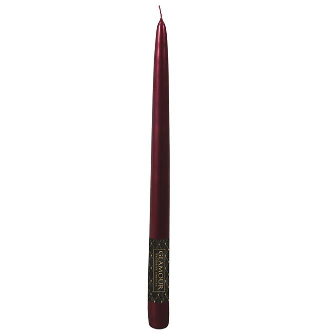 Svíčka Metalik kónická metalická lesklá 24 cm
