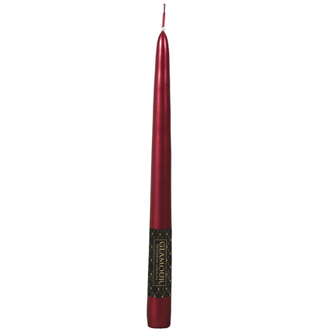 Svíčka Metalik kónická metalická lesklá 24 cm
