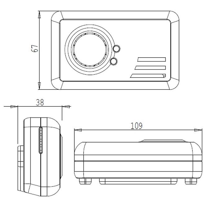 Senzor oxidu uhoľnatého CO-9B-PLT,3