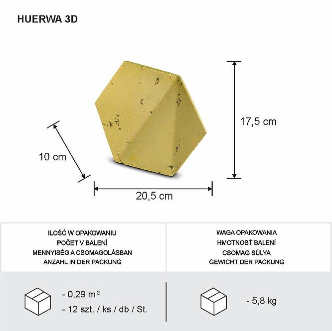 Sádrový Obkladový Kameň Huerwa 3D