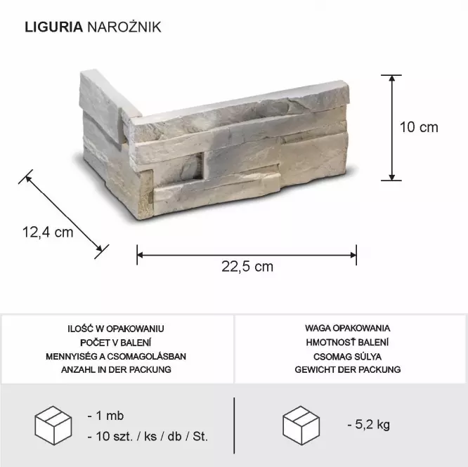 Sadrový obkladový kameň Liguria rohový,2