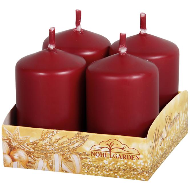 Svíčka adventní matná d4x6 cm 4 ks