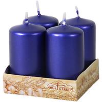 Svíčka adventní metalická lesklá d4x8 cm 4 ks
