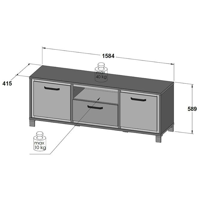 TV stolík Trondheim 2D1S TDHT132 Dub Aristan