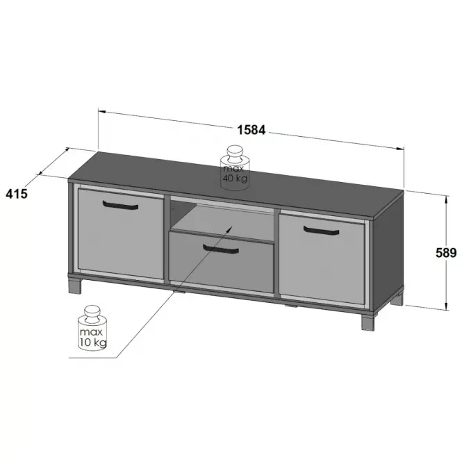 TV stolík Trondheim 2D1S TDHT132 Dub Aristan,7