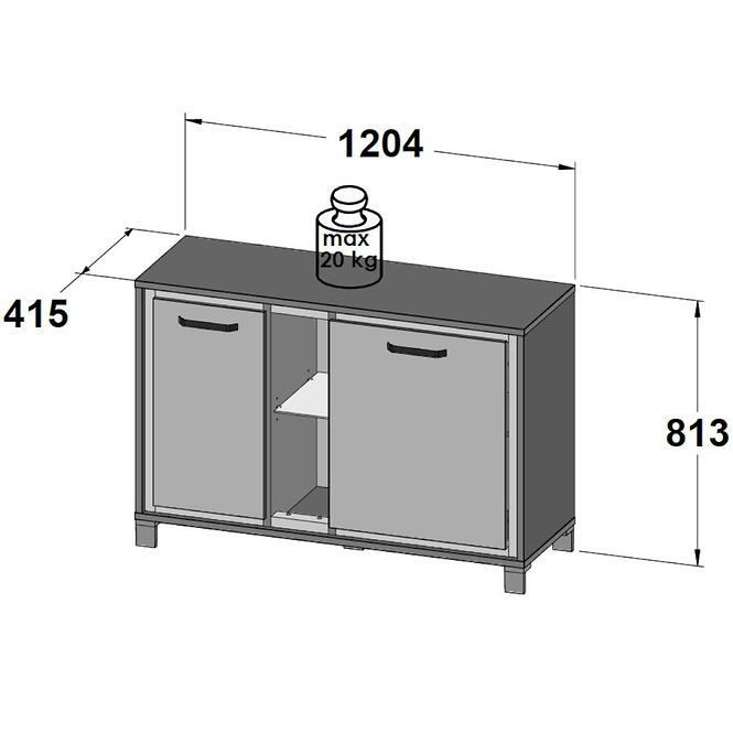 Komoda L Trondheim 2D TDHK232L Dub Aristan