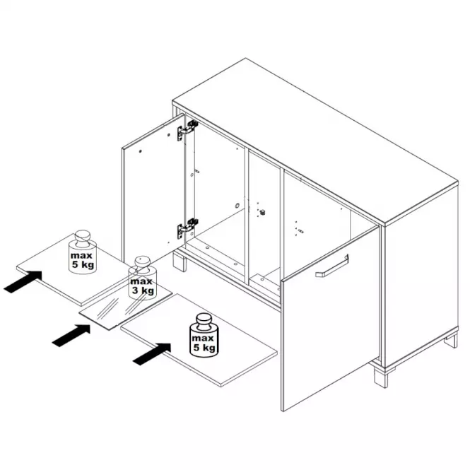 Komoda L Trondheim 2D TDHK232L Dub Aristan