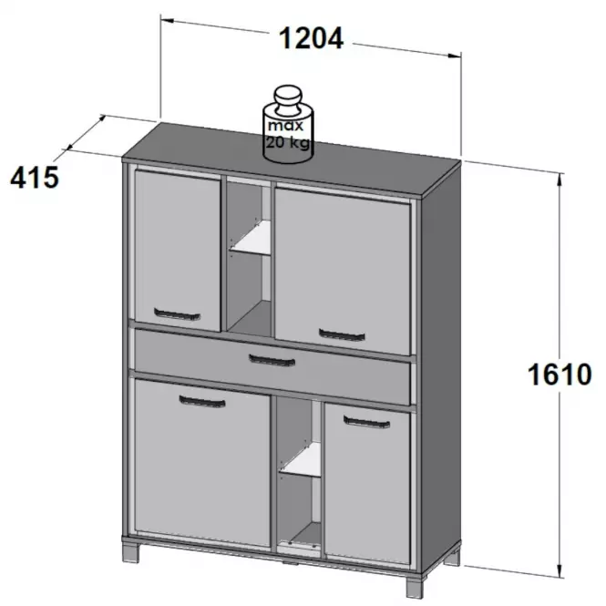 Komoda Trondheim 4D1S TDHK634 Dub Artisan,3