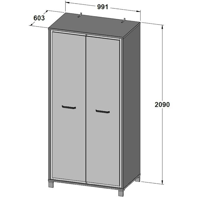 Skriňa Trondheim 2D TDHS821 Dub Artisan