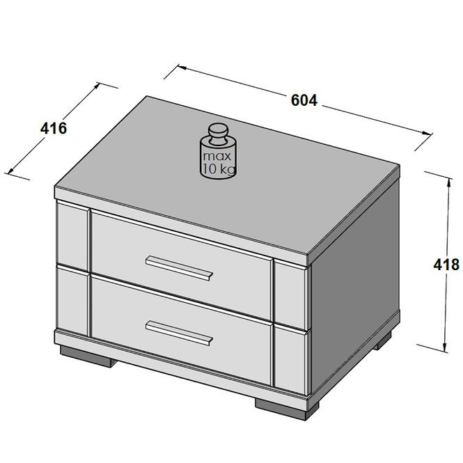 Nočný stolík Snow SNWK02 biely mat