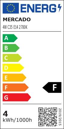 Žiarovka LED EM 4W C35 E14 2700K