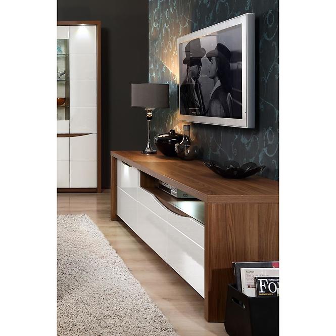 TV stolík SAINT TROPEZ 187 dub sangallo/biela lesk