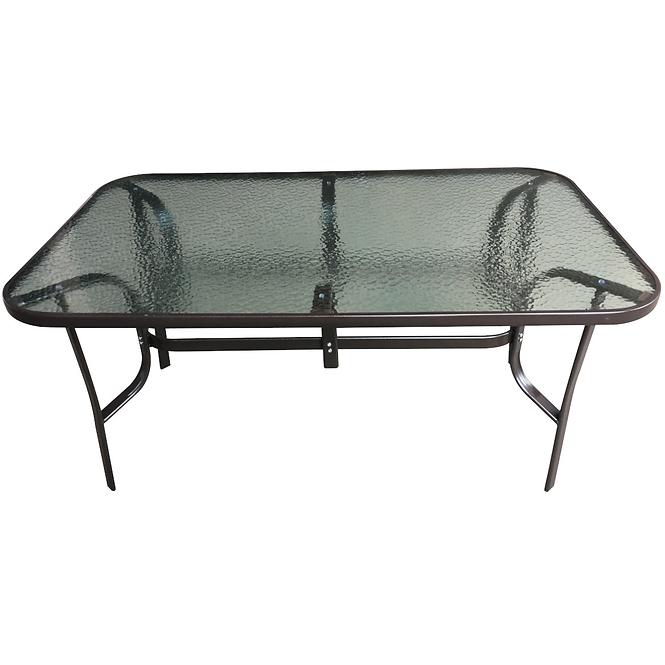 Záhradný sklenený stôl 70x90x150 hnedá