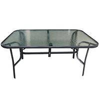Záhradný sklenený stôl 150x90x70 čierna