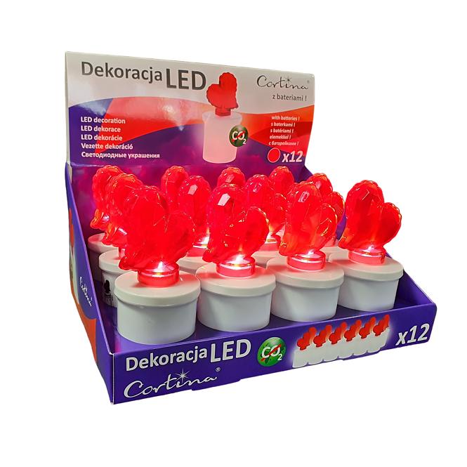 LED dekorácia srdce  2/15/WLC/HRT/DIS bat