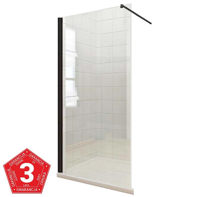 Sprchová Stena WALK-IN Fiord 120x195 čierny profil,3