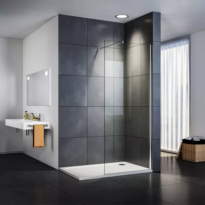 Sprchová Stena WALK-IN Soft 100x195 chrómový profil,5