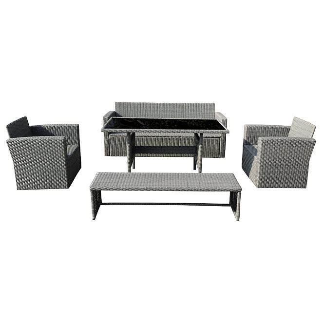 Komplet technoratanový Julia svetlosivá