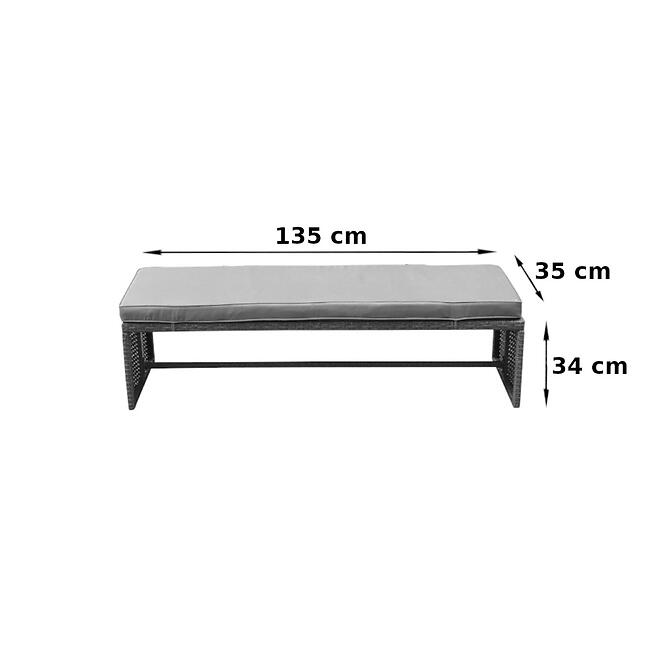 Komplet technoratanový Julia svetlosivá