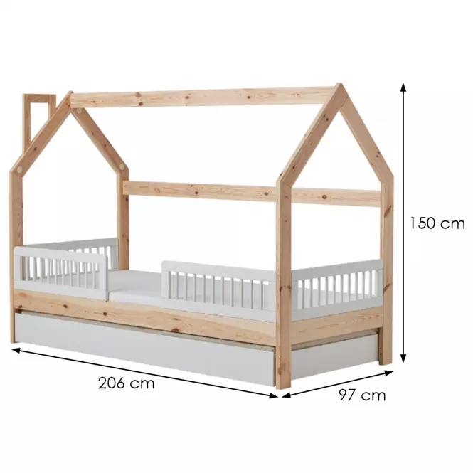 Posteľ DOMEK 200X90 borovica