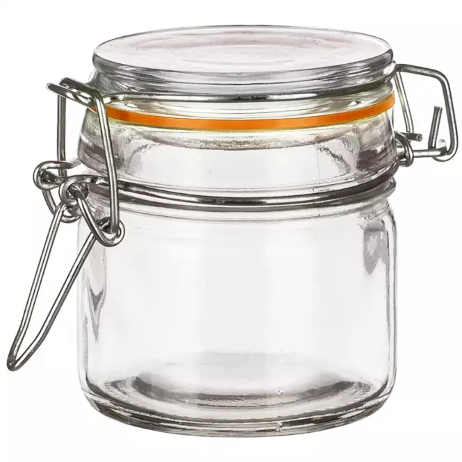 Sklenená nádoba s uzáverom LINA 150 ml oranžová